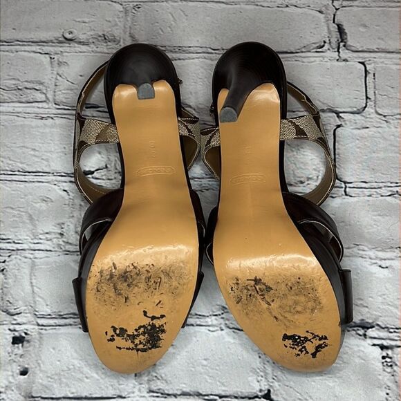 Coach Brown Leather Sandals - Picture 10 of 11